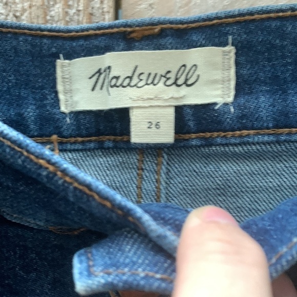 Madewell Button Front Straight Denim Mini Skirt Size 26 L9974 - Picture 3 of 5